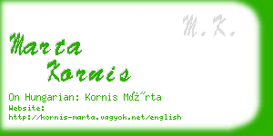 marta kornis business card